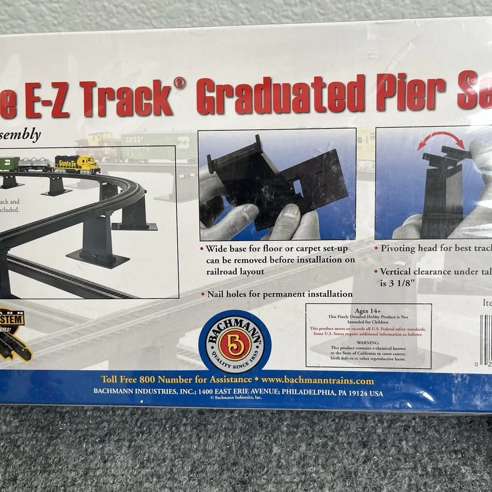 Elevate Your HO Train Layout with E-Z Track Graduated Pier Set - 14 Pieces